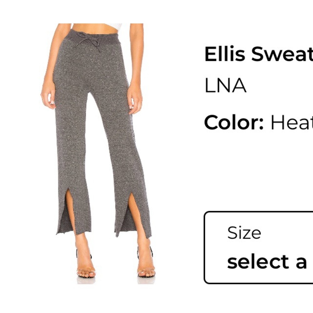 LNA Charcoal Wide Leg Pants